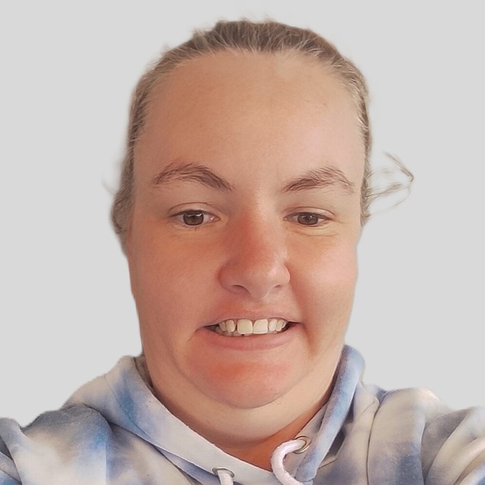 Crystal smiling at camera